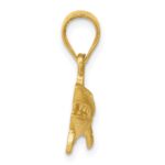 14K Satin Diamond-Cut Shark Pendant - Image 2