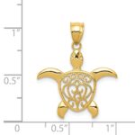 14k Polished Filigree Sea Turtle Pendant - Image 4