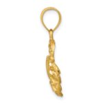 14k Satin Diamond-cut Crab Pendant - Image 2