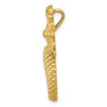 14k Polished and Satin Diamond-cut Mermaid Omega Slide - Image 2