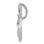 14K White Gold Satin and Diamond-Cut Mermaid Omega Slide - Image 2