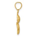 14k Satin Diamond-cut Fish, Starfish and Sand Dollar Pendant - Image 2