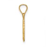 14k Satin Diamond-cut Footprints Pendant - Image 2