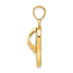 14k Polished 3-D Lab Created White Opal Flip Flop Pendant - Image 2