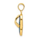 14k Polished 3-D Lab Created Blue Opal Flip Flop Pendant - Image 2