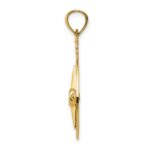 14k Diamond-cut Polished Compass Pendant - Image 2