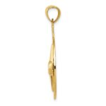 14K Diamond-Cut Polished and Satin Compass Pendant - Image 2