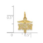 14k Diamond-cut Polished RN Registered Nurse Pendant - Image 4