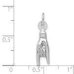 14K White Gold 3-D Rock On Sign Charm - Image 4