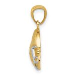 14K and White Rhodium Satin/Polished Football Helmet Pendant - Image 2
