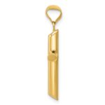 14k Polished Tube Cross Pendant - Image 2