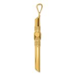 14K Polished with Center Wrap Tube Cross Pendant - Image 2