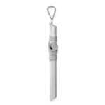 14K White Gold with Center Wrap Tube Cross Pendant - Image 2
