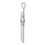 14K White Gold with Center Wrap Tube Cross Pendant - Image 2