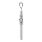 14K White Gold with Center Wrap Tube Cross Pendant - Image 2