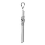 14K White Gold with Center Wrap Tube Cross Pendant - Image 2