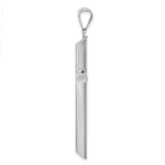 14k White Gold Polished Tube Cross Pendant - Image 2