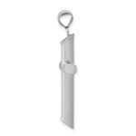 14k White Gold Polished Tube Cross Pendant - Image 2