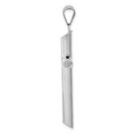 14k White Gold Polished Tube Cross Pendant - Image 2