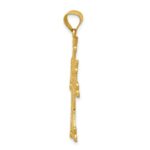 14k Diamond-cut Fancy Cross Pendant - Image 2