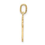 14k Small Diamond-cut Budded Cross Pendant - Image 2