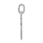 14k White Gold Polished Diamond-cut Small Budded Cross Charm - Image 2