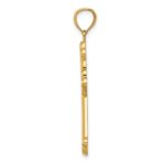 14K Satin and Polished Budded Cross Pendant - Image 2