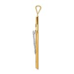 14k Two-Tone Polished INRI Crucifix Pendant - Image 2