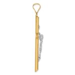 14k Two-Tone Polished INRI Crucifix Pendant - Image 2