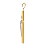 14k Two-Tone Polished INRI Crucifix Pendant - Image 2