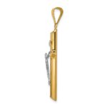 14k Two-Tone Polished INRI Crucifix Pendant - Image 2