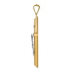 14k Two-Tone Polished INRI Crucifix Pendant - Image 2