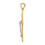 14K Two-Tone and White Rhodium Crucifix Pendant - Image 2