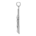 14k White Gold Polished Crucifix Pendant - Image 2