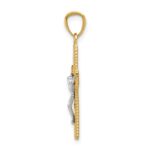 14k Two-tone Polished Crucifix Pendant - Image 2