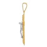 14k Two-tone Diamond-cut Crucifix Pendant - Image 3