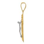 14k Two-tone Diamond-cut Crucifix Pendant - Image 2