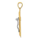 14k Two-tone Diamond Cut Crucifix Pendant - Image 2