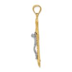 14k Two-tone Diamond-cut Passion Crucifix Pendant - Image 2