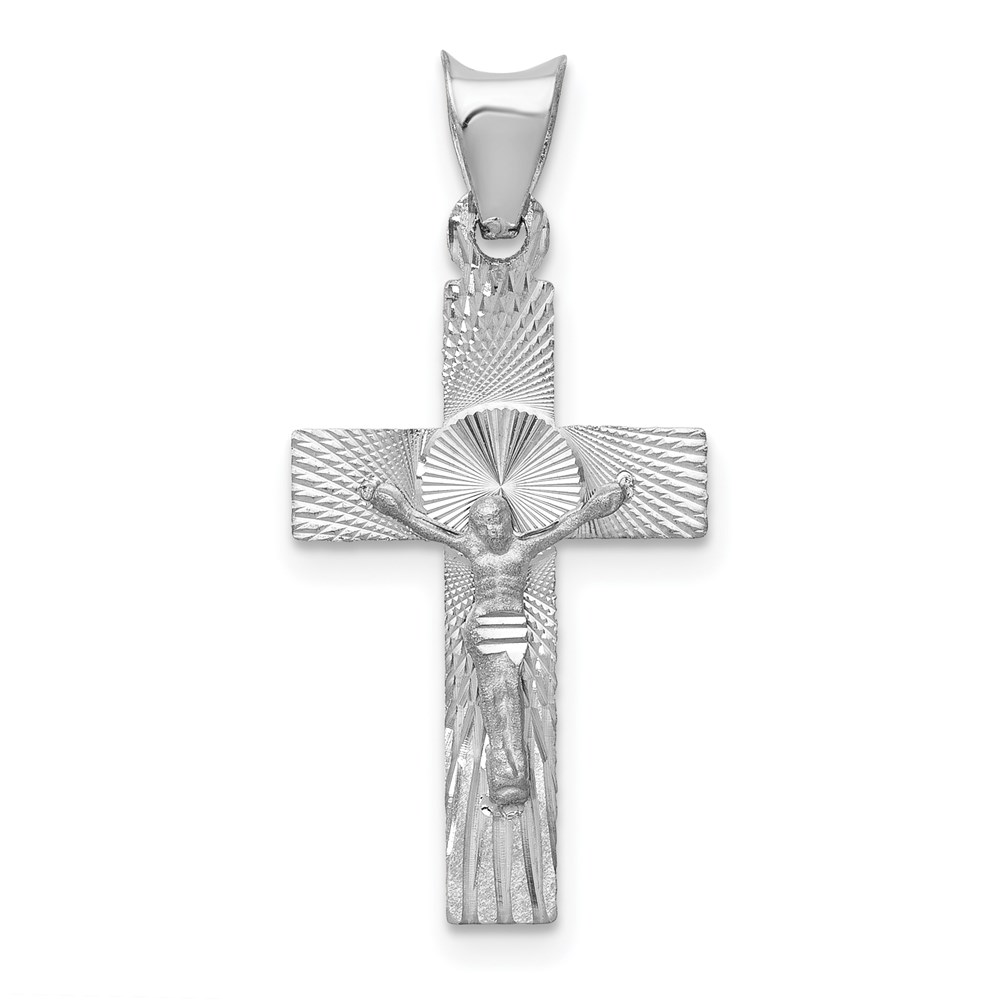 K6306.jpg 14k White Gold Crucifix Pendant - Image 1