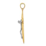 14k Two-tone Diamond-cut Latin Crucifix Pendant - Image 2