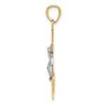 14k and White Rhodium Polished Mariners Crucifix Pendant - Image 2
