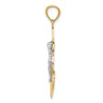 14k and White Rhodium Polished Mariners Crucifix Pendant - Image 2