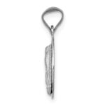14k White Gold Polished Diamond-cut Semi-solid Our Lady Of Guadalupe Round Pendant - Image 2