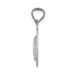 14k White Gold Polished Diamond-cut Semi-solid Our Lady Of Guadalupe Oval Pendant - Image 2