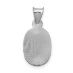 14k White Gold Polished Diamond-cut Semi-solid Our Lady Of Guadalupe Oval Pendant - Image 4