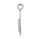 14k White Gold Polished Diamond-cut Semi-solid Our Lady Of Guadalupe Oval Pendant - Image 2