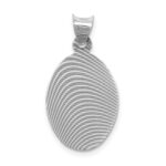 14k White Gold Polished Diamond-cut Semi-solid Our Lady Of Guadalupe Oval Pendant - Image 4