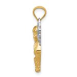 14k and White Rhodium Diamond-cut Praying Angel Pendant - Image 2
