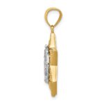 14K Two-Tone Fancy Star Of David and Menorah Pendant - Image 2